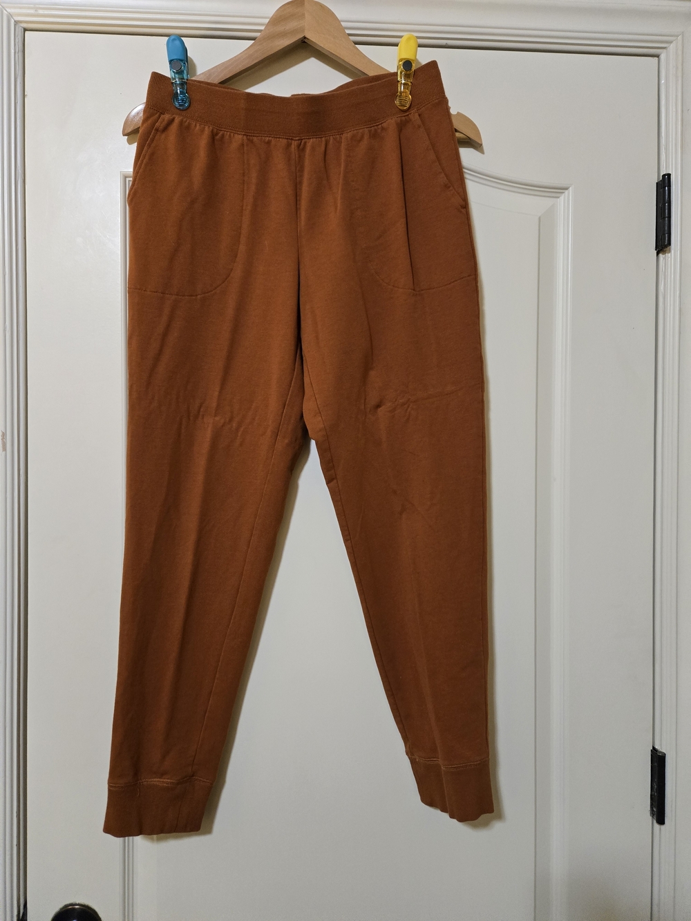D&Co Active Women's Relaxed Rust Stretch Pants with Elastic Waist